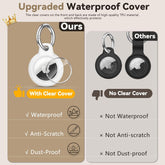 Upgrade Waterproof Airtag Holder with Apple Airtag Keychain, Hard PC Air Tag Case, Shockproof and Scratchproof Air Tag Holder, Airtags Accessories for Apple Tag GPS Item Finder Tracker - White